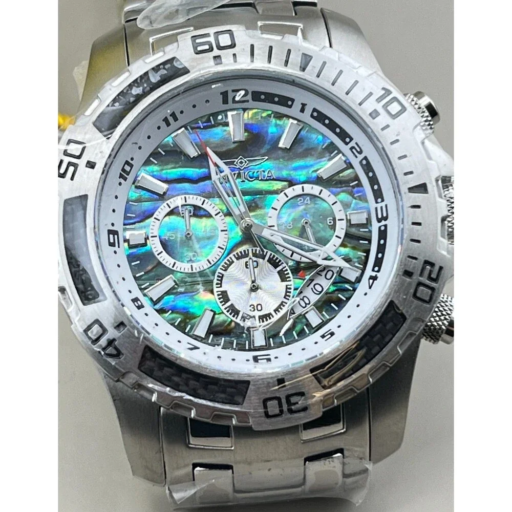 NEW Invicta Pro Diver Scuba Watch Men’s 51mm Chronograph Abalone Dial SS 100M